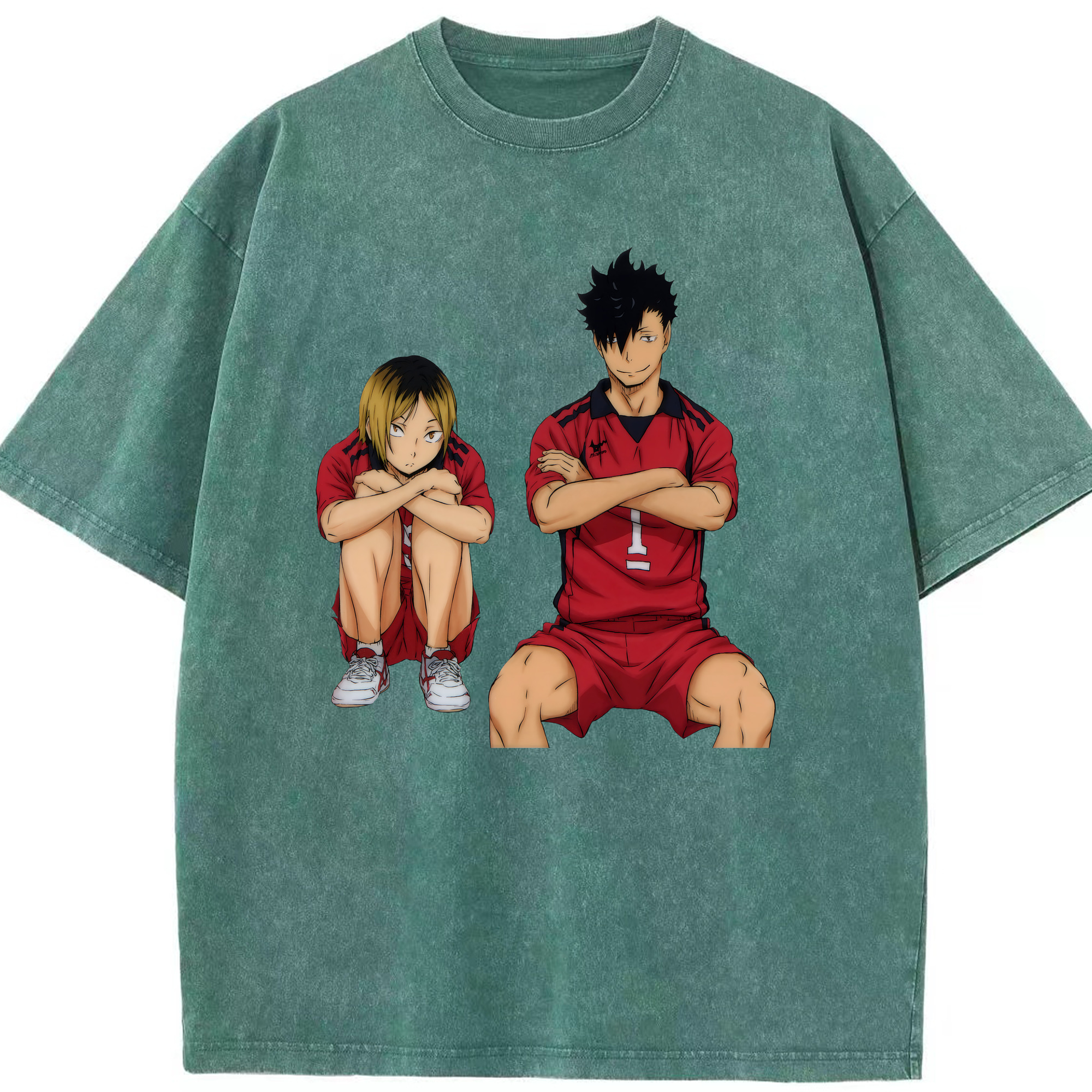 （画像用） ハイキュー!! Haikyu!! 綿100% ヴィンテージ風 半袖Tシャツ（フロントプリント）
